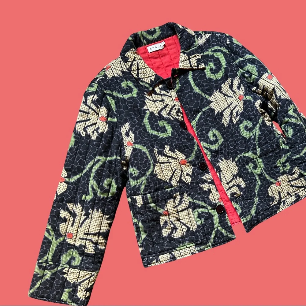 RHODE Black and Cream Floral Jacket